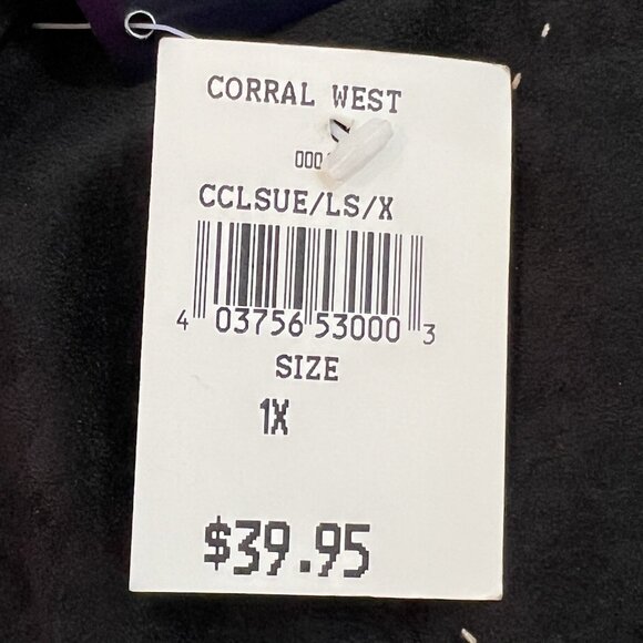 NWT Classic Western Shirt Women's Plus Size 1X Black Pearl Snap Rodeo Faux Suede - Picture 10 of 16